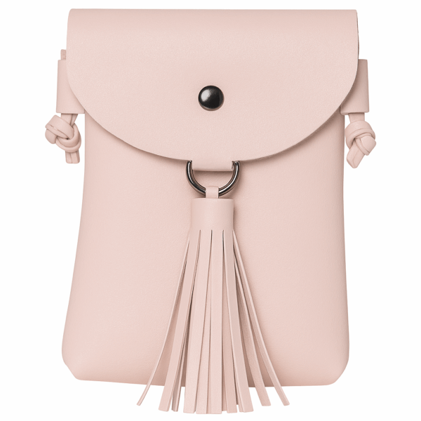 Poederroze crossbody tasje met kwast